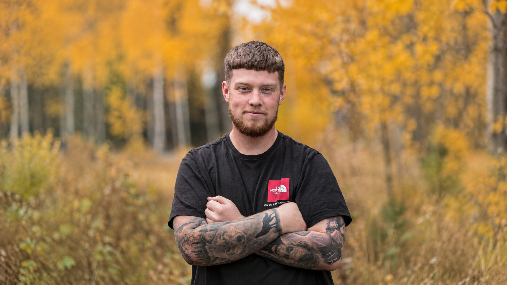 Wildlife photographer Kyle Moore, photographed during the autumn season. Kyle is the founder of wildlife travel company, Natures Thrill